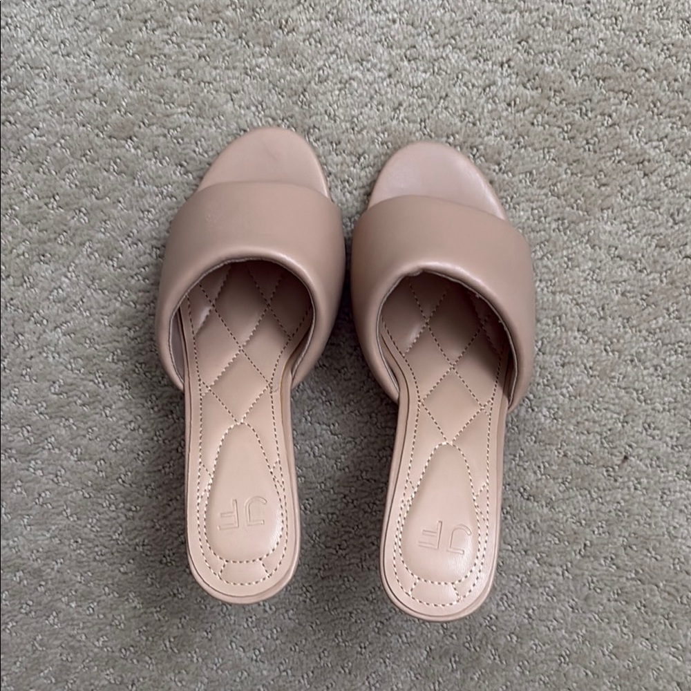 🤍NEW JustFab Tan Wedges - Picture 3 of 5